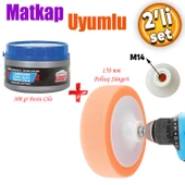 Pasta Cila Polisaj Süngeri Zımpara Tabanlı Turuncu 150 mm M14 Uyumlu+Oto Pastası 300 Gr (2'Li SET) - 1