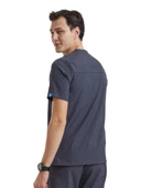 ZAZEL- Erkek Likralı Koyu Gri Üniforma Üst thumbnail 2