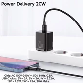 Baseus Super Şarj Akıllı Çip 20W Pd Type-C Şarj Başlığı İphone 11 12 13 14 Pro Max Şarj BaşlıK - 7