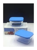 Paşabahçe 53733 Snow Box Kapaklı Saklama Kabı Mavi 420 Cc 2 Li - 3