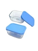 Paşabahçe 53733 Snow Box Kapaklı Saklama Kabı Mavi 420 Cc 2 Li - 1