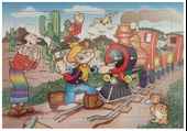Temel Reis ve Safinaz Resimli Çocuk Puzzle Karton 32x23 cm - 1