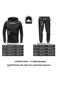Unisex Butterfly & Letter Graphic Baskılı Eşofman Takımı - 11