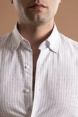 EVRYTİME SLİMFİT YAKA DÜĞMELİ ÇİZGİLİ UZUN KOL YAZLIK ERKEK GÖMLEK thumbnail 4