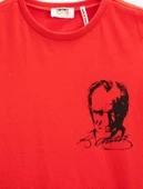 Koton Kız Çocuk Atatürk Baskılı Tişört Kısa Kollu Bisiklet Yaka Pamuklu - 3