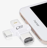 Polham 3in1 Micro, Type-C, İphone Lightning Uyumlu Micro SD Hafıza Kart Okuyucu, Universal Card Reader - 4