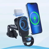 Polham 3in1 15W Magsafe İphone 12,13,14 Serisi, Airpods ve Apple Watch Kablosuz Şarjlı Telefon Tutucu - 2