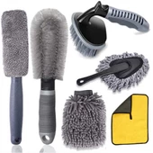 Polham 6 Parçalı Araba, Motorsiklet İçin Detaylı Temizleme Seti, Oto Bakım Seti, Mikrofiber Set - 1