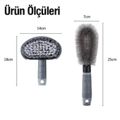 Polham 6 Parçalı Araba, Motorsiklet İçin Detaylı Temizleme Seti, Oto Bakım Seti, Mikrofiber Set - 5