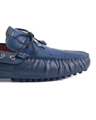 Side Lacivert Kroko Hakiki Deri Erkek Loafer Ayakkabı thumbnail 5