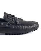 Side Siyah Kroko Hakiki Deri Erkek Loafer Ayakkabı thumbnail 5