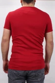 4604 KIRMIZI BİSİKLET YAKA  ERKEK TSHIRT - 1