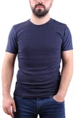 4604 LACİVERT BİSİKLET YAKA  ERKEK TSHIRT - 2