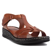 Dagoster DZA07-60021015 Taba Günlük Ortopedik Deri Kadın sandalet - 5