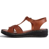 Dagoster DZA07-60021015 Taba Günlük Ortopedik Deri Kadın sandalet - 7