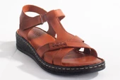 Dagoster DZA07-60021011 Taba Günlük Ortopedik Deri Kadın sandalet - 2