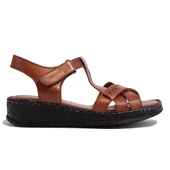 Dagoster DZA07-60021011 Taba Günlük Ortopedik Deri Kadın sandalet - 6