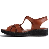 Dagoster DZA07-60021011 Taba Günlük Ortopedik Deri Kadın sandalet - 7