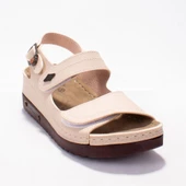 Dagoster DZA37-3014 Bej Günlük Ortopedik Kadın Sandalet - 2