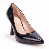 Dagoster DZA07-388451 Siyah Rugan Stiletto Topuklu Kadın Ayakkabı - 2