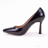Dagoster DZA07-388451 Siyah Rugan Stiletto Topuklu Kadın Ayakkabı - 1
