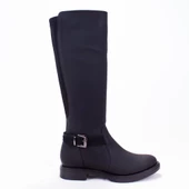 Dagoster DZA07-43621910 Siyah Günlük Streçli Düz Topuk Kadın Çizme - 3