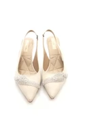 Potinonline K101 Kadın Arkası Açık Taşlı Ayna Ökçe Topuklu Ayakkabı - 6