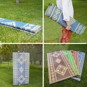 Plastik Hasır Halı Kilim Piknik Cami Park Plaj Bahçe Balkon Teras Kamp Outdoor Karavan Mat 90x180 cm - 6