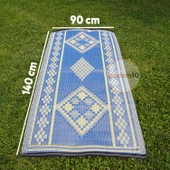 Plastik Hasır Halı Kilim Piknik Cami Park Plaj Bahçe Balkon Teras Kamp Outdoor Karavan Mat 90x140 cm - 4