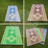 Plastik Hasır Halı Kilim Piknik Cami Park Plaj Bahçe Balkon Teras Kamp Outdoor Karavan Mat 90x140 cm - 2