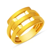 22 Ayar Üç Sıra Kaburga Altın Yüzük thumbnail 1