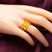 22 Ayar Üç Sıra Kaburga Altın Yüzük thumbnail 2