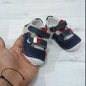 Fiyra 8002 Lacivert-Beyaz  Hakiki Deri Ortapedik İlk Adım Bebe Ayakkabı - 7