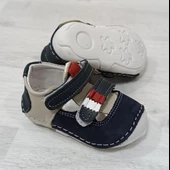 Fiyra 8002 Lacivert-Beyaz  Hakiki Deri Ortapedik İlk Adım Bebe Ayakkabı - 5