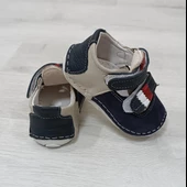 Fiyra 8002 Lacivert-Beyaz  Hakiki Deri Ortapedik İlk Adım Bebe Ayakkabı - 4
