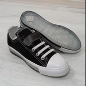Fiyra 9002 Siyah Keten Sneaker Cırtlı Çocuk Spor Ayakkabı - 1