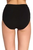 6 Adet Tutku Kadın Yüksek Bel Bato Kalın Lastik Külot Siyah - 4