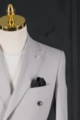 Sir Regular Fit Çift Yırtmaç Astarlı Erkek Kruvaze Tek Ceket - 9