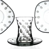 Decocia Nazen 6 Kişilik 12 Parça Çay Seti 175cc Hotpoint Desenli thumbnail 1