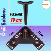 Piko Mobilya Ayağı 12'li Set Robot Süpürge Için Koltuk Kanepe Destek 19 Cm Siyah Ayakları thumbnail 4