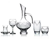 Decocia Pudgy 61 Parça  12 Kişilik  Bardak Çeyiz Seti Bosna Karaflı Vega Desenli thumbnail 1