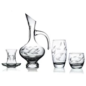 Decocia Pudgy 25 Parça 6 Kişilik Bardak Çeyiz Seti Bosna Karaflı Sürgün Desenli thumbnail 1