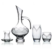 Decocia Pudgy 25 Parça 6 Kişilik  Bardak Çeyiz Seti Bosna Karaflı Vega Desenli thumbnail 1