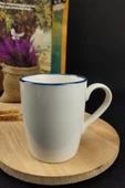 Digithome Blue Rim Porselen Kupa 250 Ml Mavi - TL4029343 C320.003 - 2