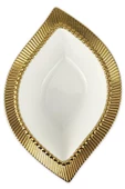 Digithome Golda 18 Cm Yaprak Mini Porselen Salata Kasesi Gold - Yf246 C320.113 - 1