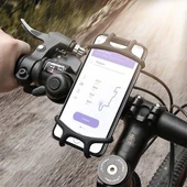 Polham Motosiklet, Bisiklet, Scooter Gidon Uyumlu Silikon Telefon Tutucu, Düşme Engelleyici Tutucu - 2