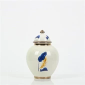 Vitale Mavi Gold Yaprak Desenli Şah Küp 21 cm AK.NRH0060 - 1