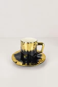 Digithome Kosova Porselen 6’lı Kahve Fincan Takımı Siyah Gold - KGP-095 C320.049 thumbnail 4