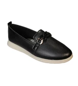 YAZKIŞ Beyaz Siyah Tokalı 4Nokta Comfort Makosen Anne Ayakkabısı thumbnail 1