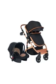 Jusso Pro Max Travel Sistem Bebek Arabası Gold Siyah - 1